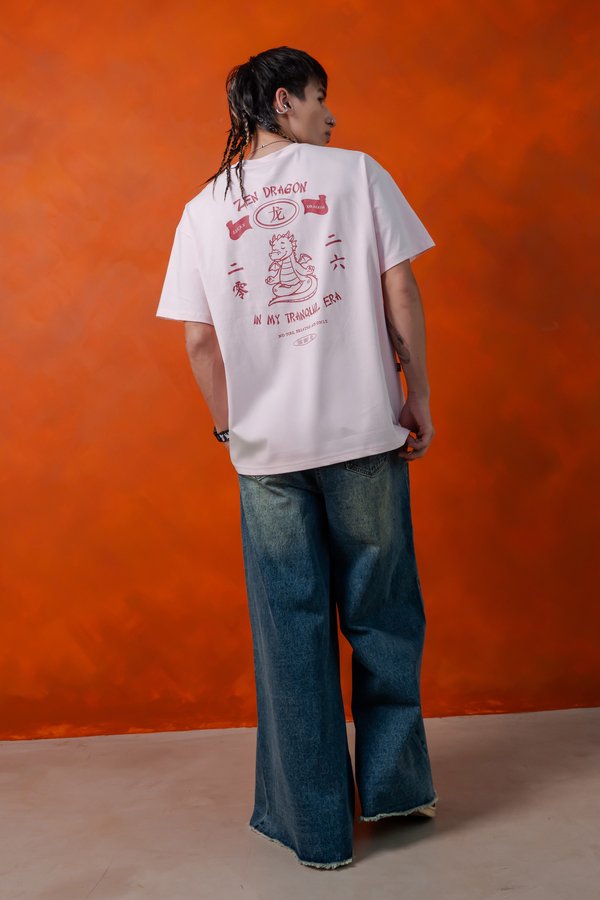 Zen Dragon Tee in Strawberry Pink