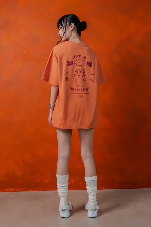 Buff Ox Tee in Tangerine