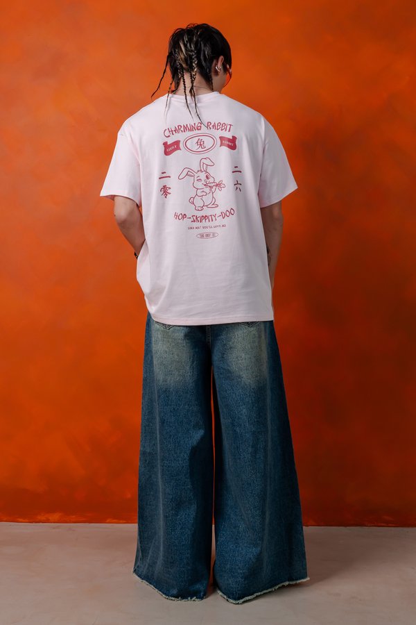 Charming Rabbit Tee in Strawberry Pink