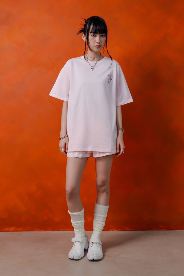 Charming Rabbit Tee in Strawberry Pink