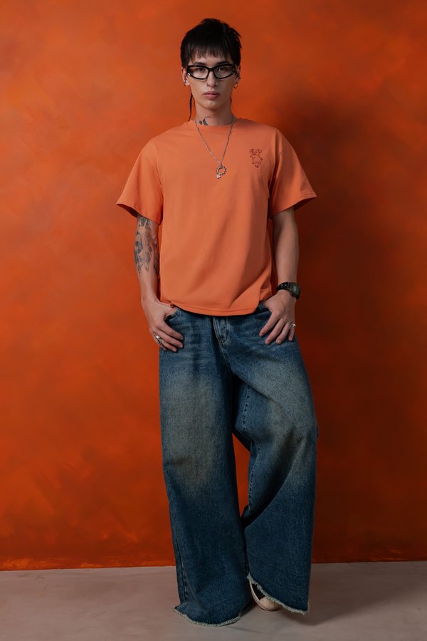 Cheeky Pig Tee in Tangerine