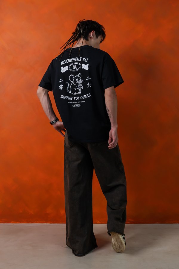 Mischievous Rat Tee in Black
