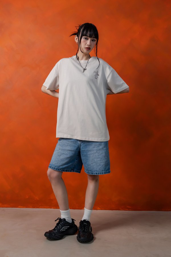 Charming Rabbit Tee in Stone Beige