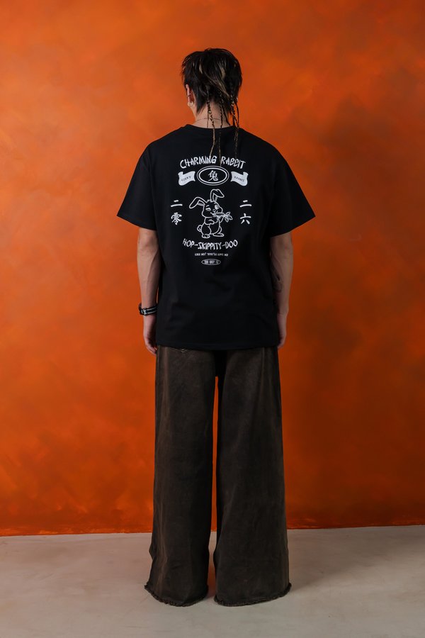 Charming Rabbit Tee in Black