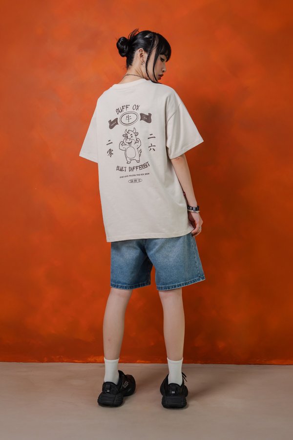 Buff Ox Tee in Stone Beige