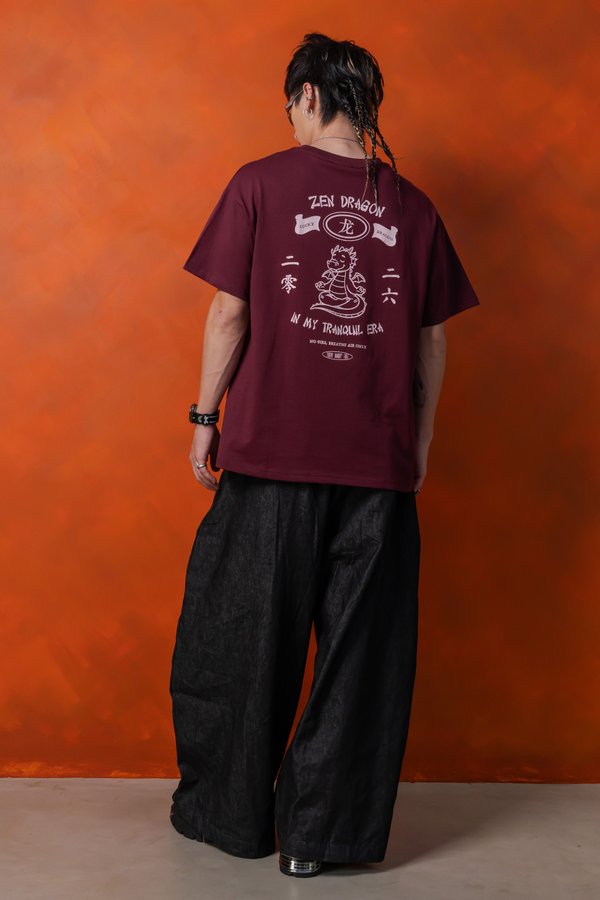 Zen Dragon Tee in Dark Carmine