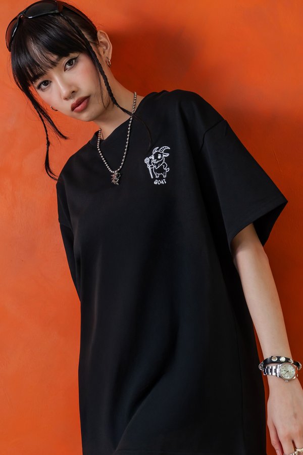 The Wise Goat Tee in Black