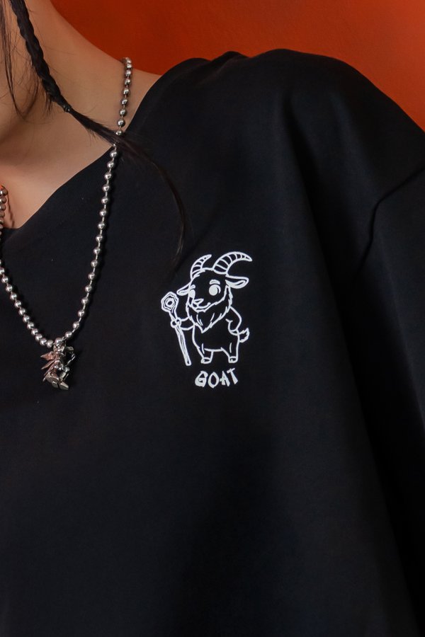 The Wise Goat Tee in Black