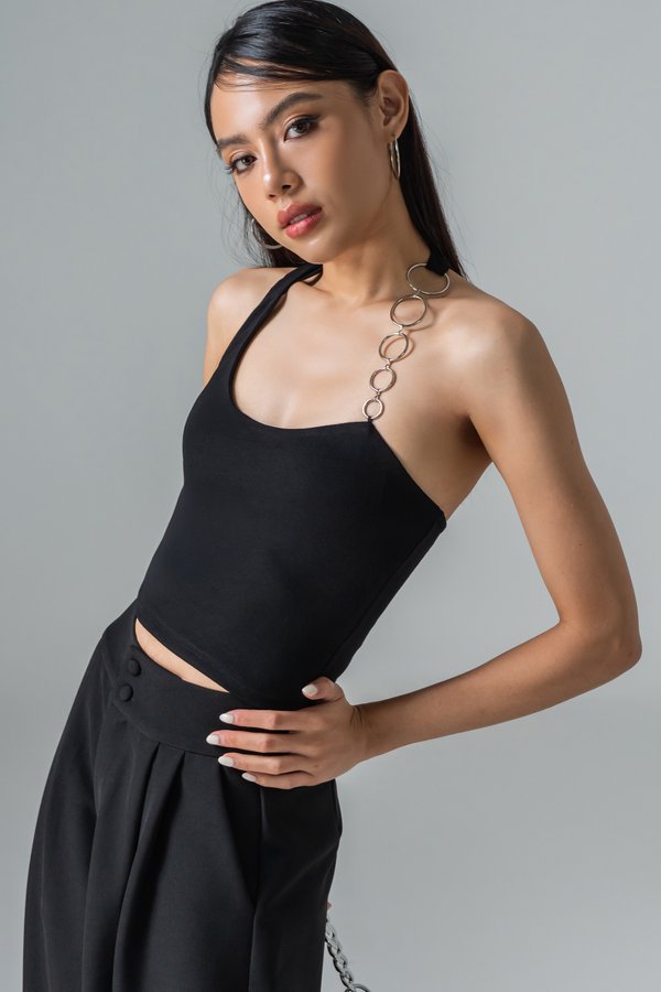 Ring Bearer Halter Top in Black