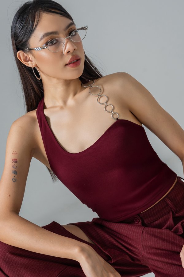 Ring Bearer Halter Top in Wine Red