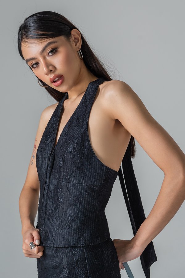 Veil Two Way Vest Top in Navy