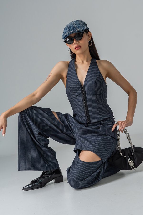 Veil Two Way Vest Top in Navy