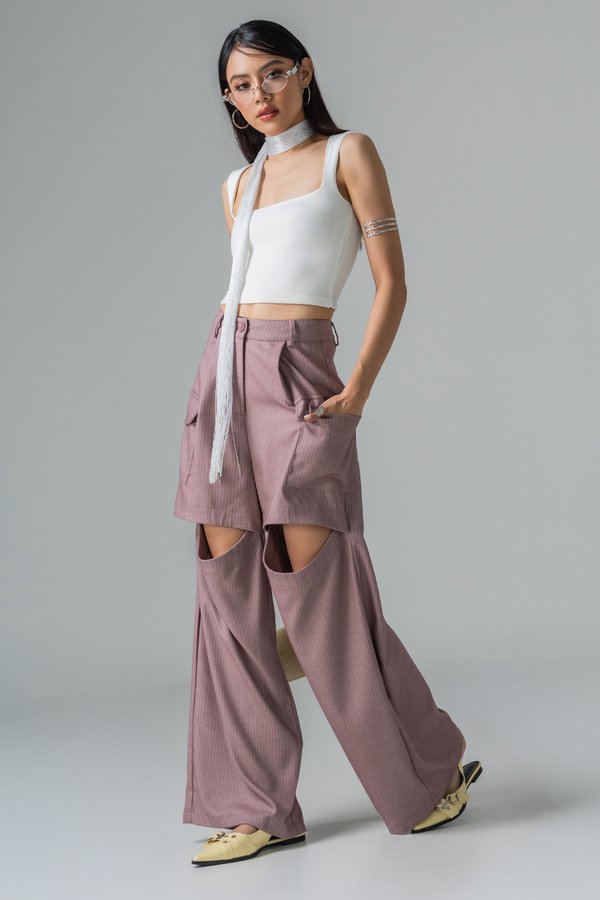 Divided Pinstripe Pants in Fade Pink