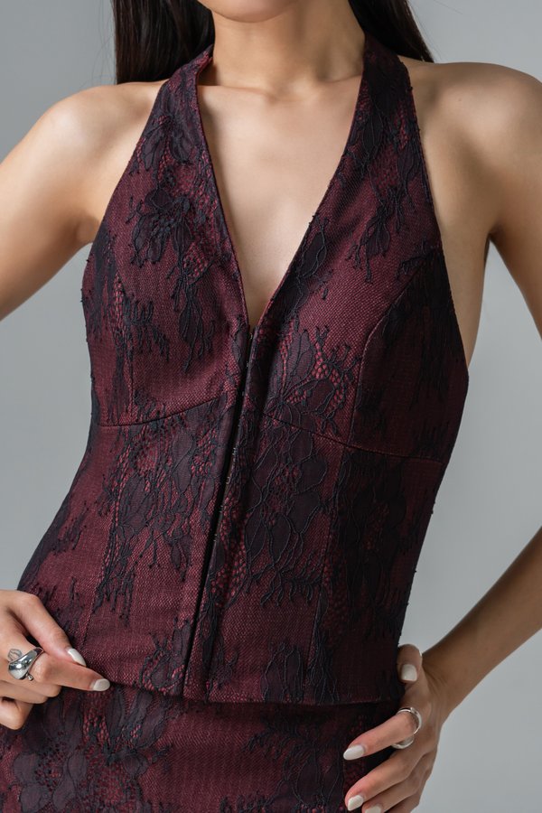Veil Two Way Vest Top in Huat Red