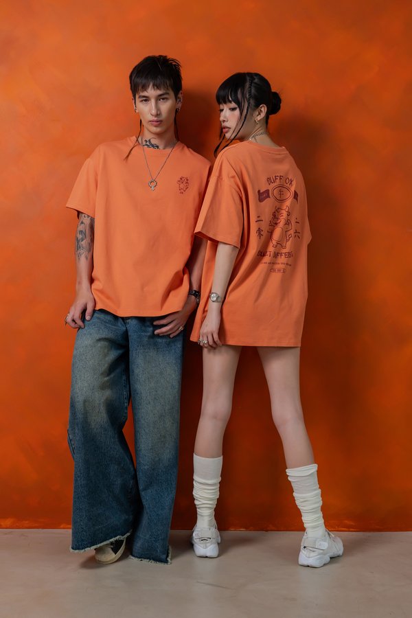 Buff Ox Tee in Tangerine