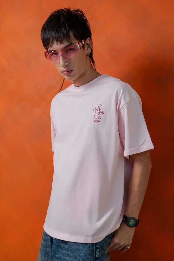 Charming Rabbit Tee in Strawberry Pink
