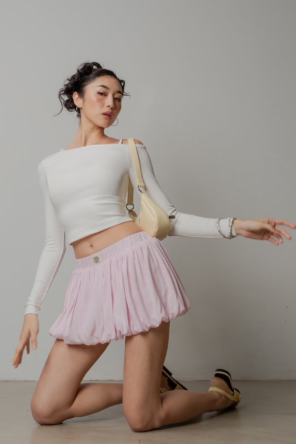 Blown Bubble Shorts in Baby Pink Stripes