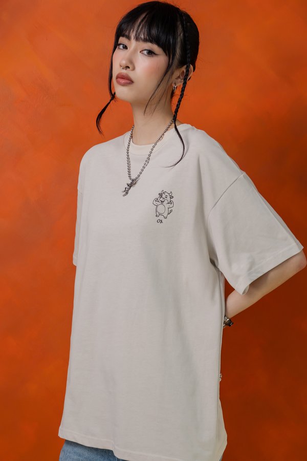 Buff Ox Tee in Stone Beige