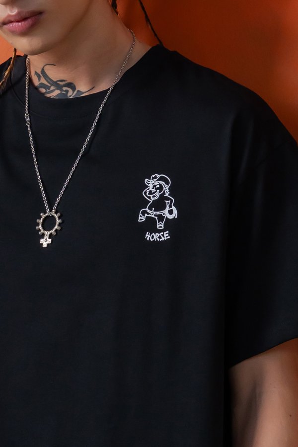 Happy Horse Tee in Black