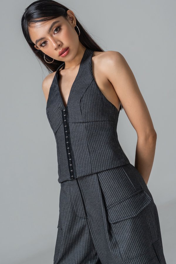 Veil Two Way Vest Top in Black