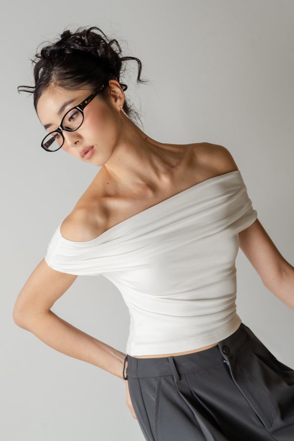 Luster Off Shoulder Top In White