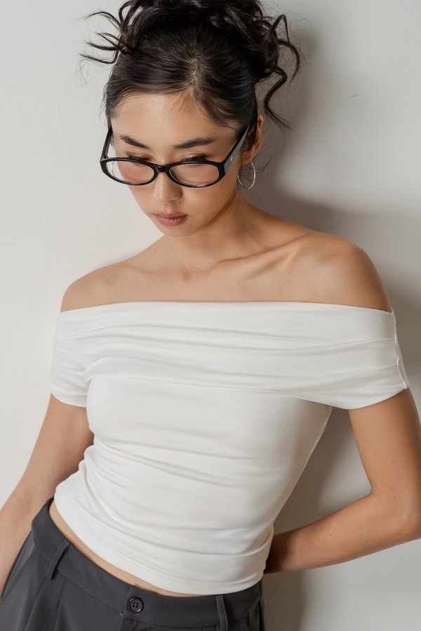 Luster Off Shoulder Top In White