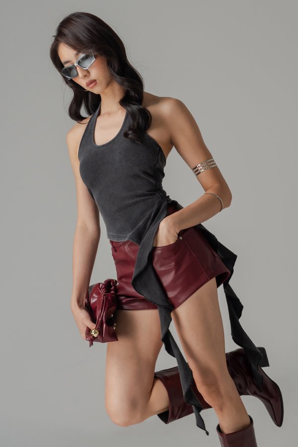 Twilly Halter Tank Top In Black