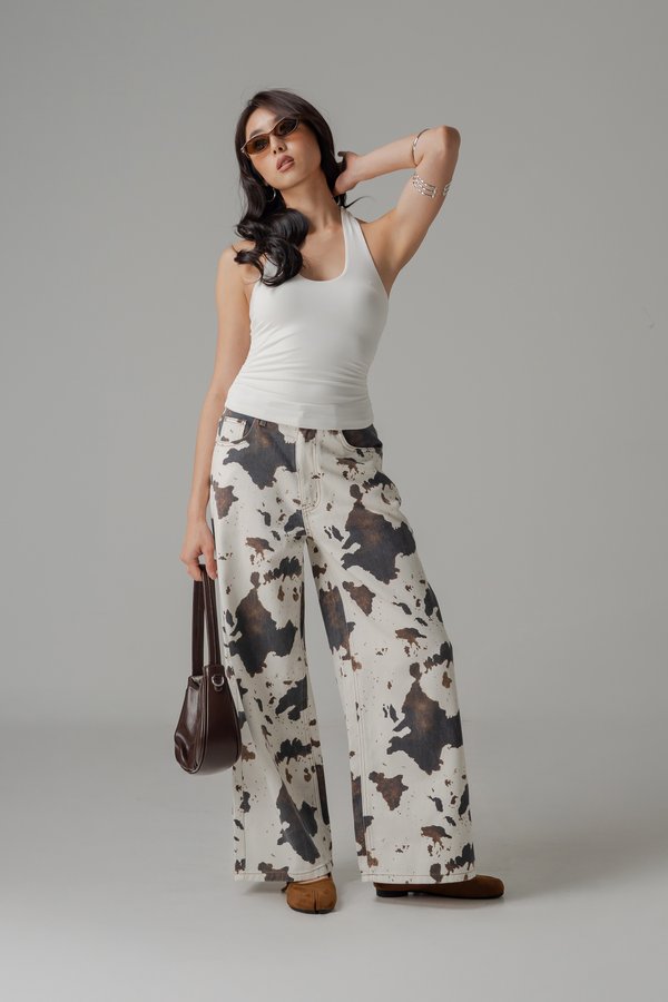 Greek Halter Detail Top In White