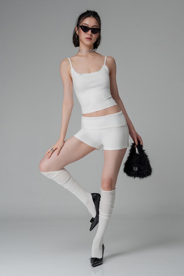 Ritual Lace Padded Top In Pearl White