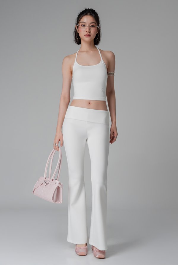 Form Halter Padded Top In Pearl White