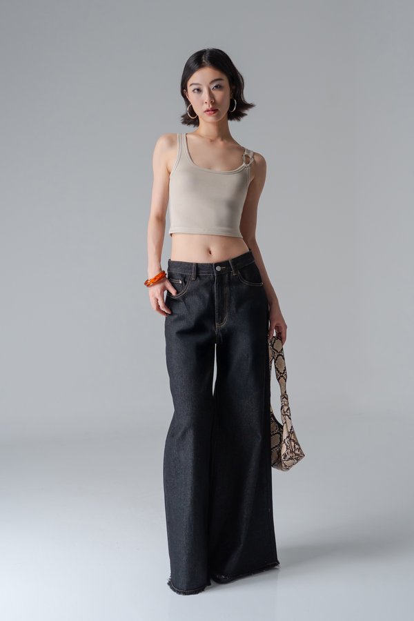 Treasure Buckle Tank Top In Greige