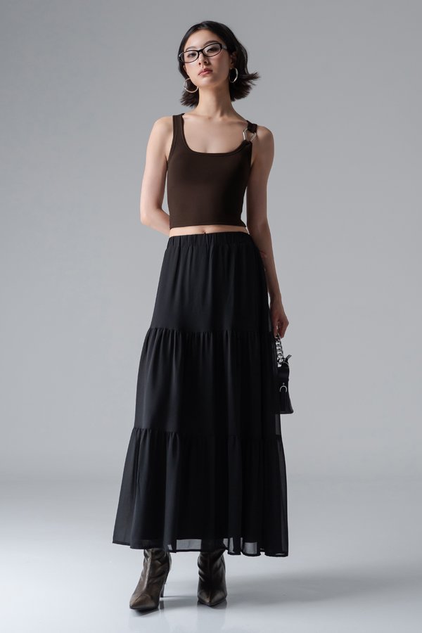 Treasure Buckle Tank Top In Mocha Brown