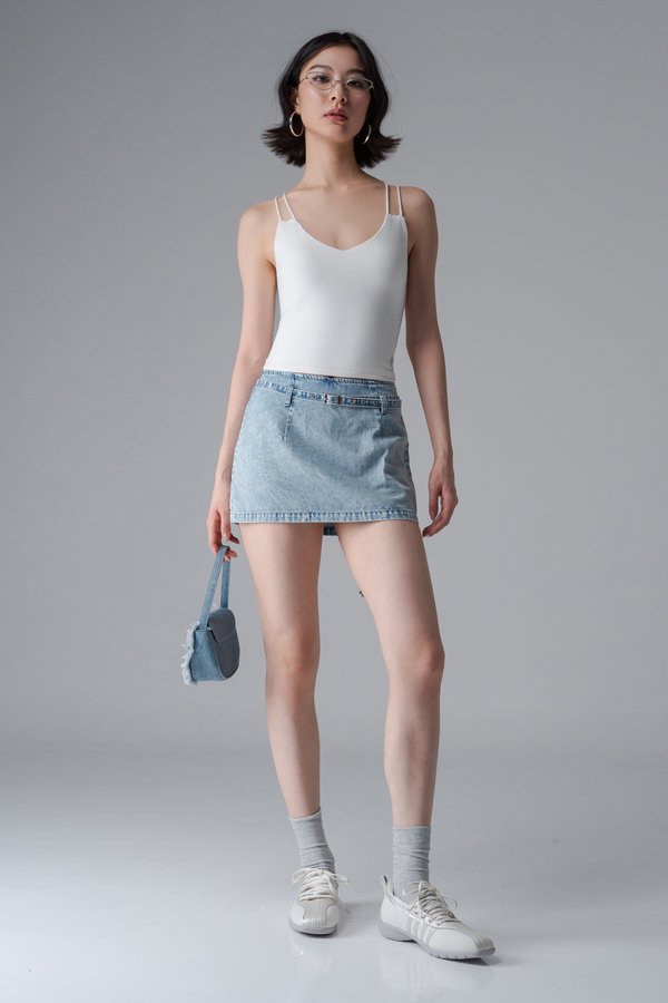 Interlock Halter Top In White