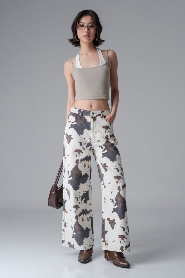 Double Trouble Halter Top In Greige