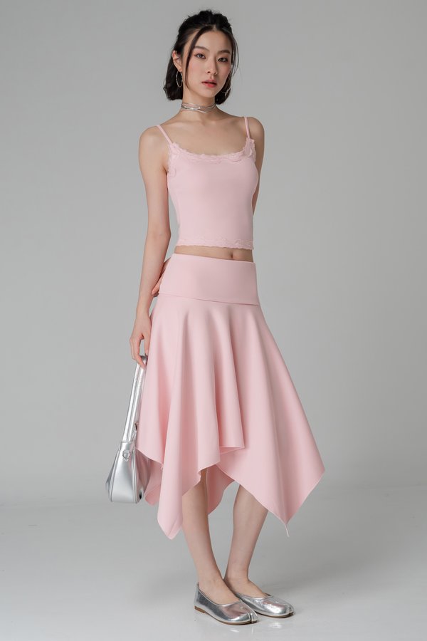 Ritual Lace Padded Top In Ballet Pink