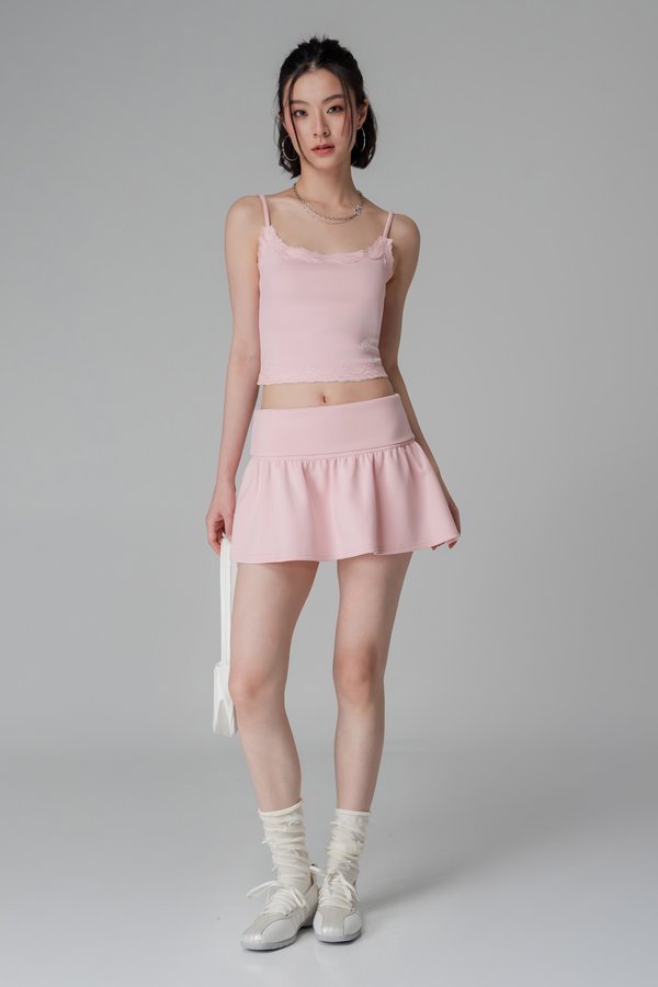 Flow Foldover Mini Skirt In Ballet Pink
