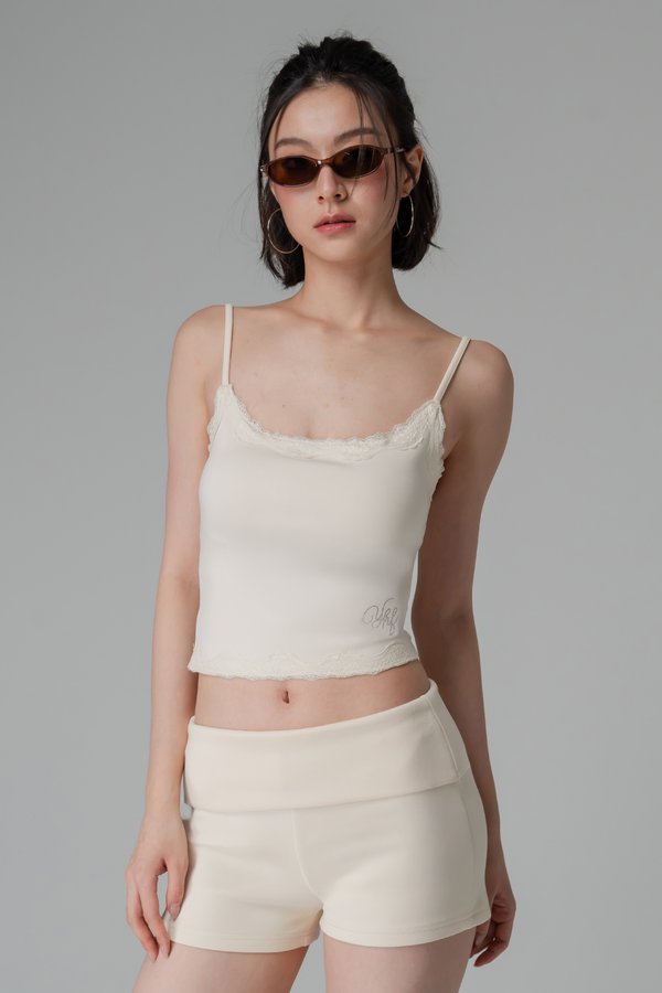 Ritual Lace Padded Top In Ivory Cream