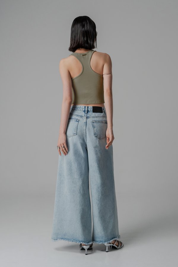 Sprinter Racer Tank Top in Dark Olive