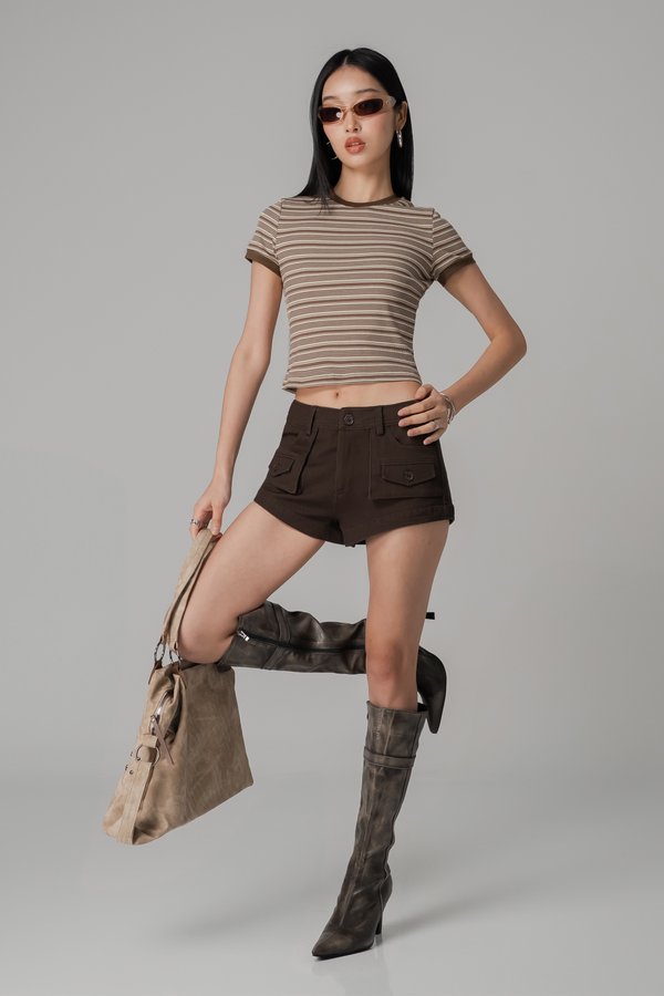 2000's Shorts In Coffee Brown