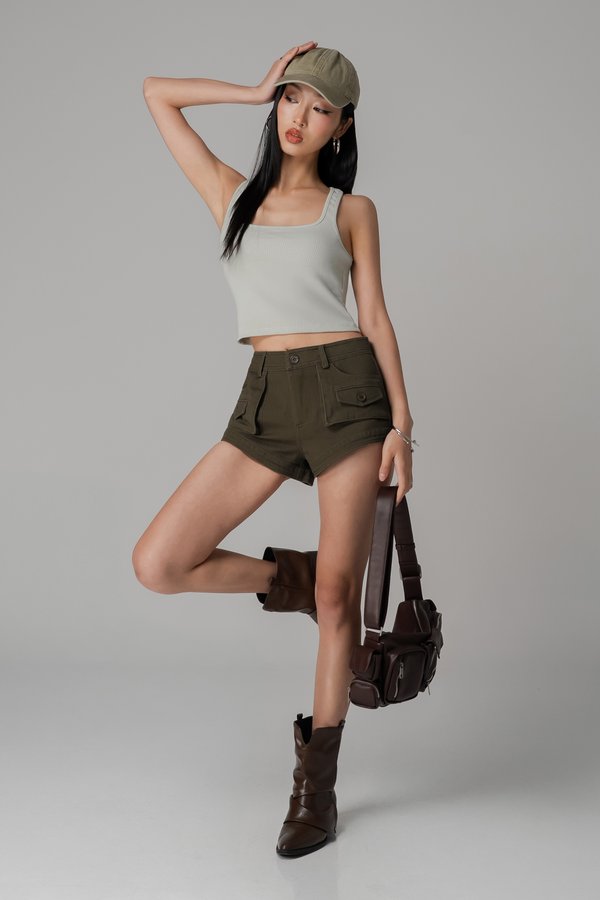 2000's Shorts In Army Green