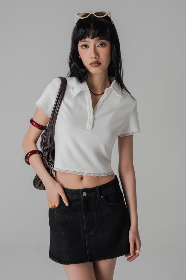 Easy Peasy Skirt In Grey Washed