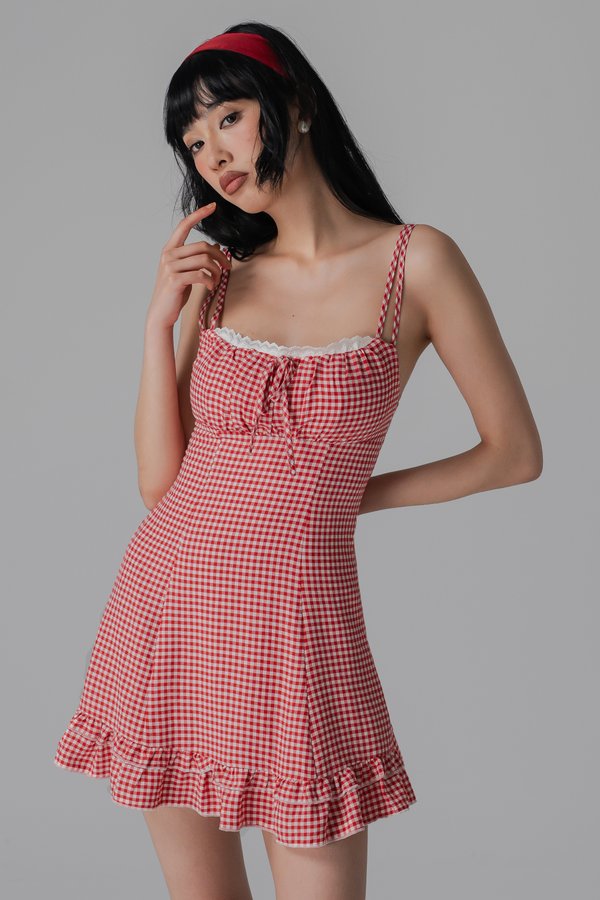 Honeybee Dress In Cherry Red