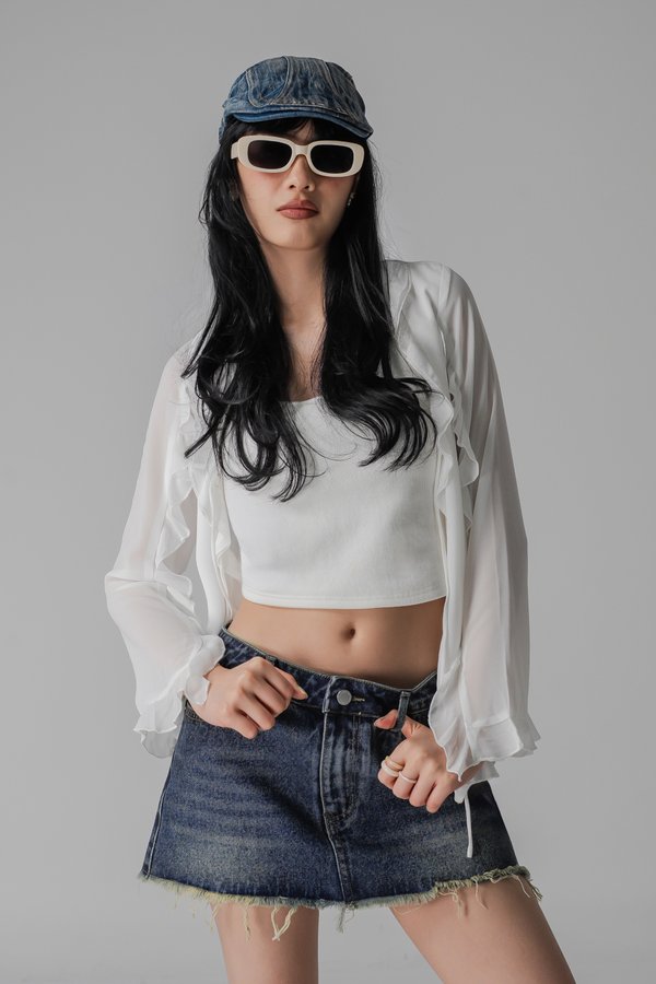 Easy Peasy Skirt In Vintage Blue Washed
