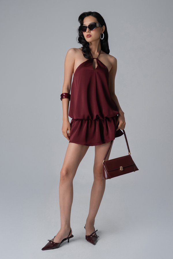 Neroli Dress In Maroon
