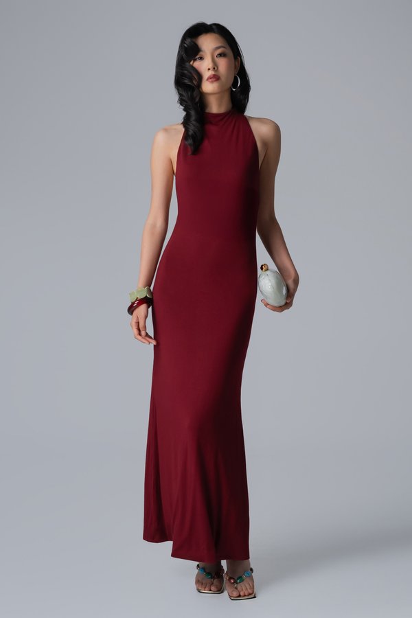 Fructus Maxi Dress In Maroon