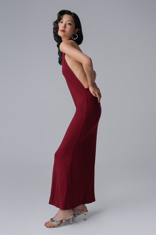 Fructus Maxi Dress In Maroon