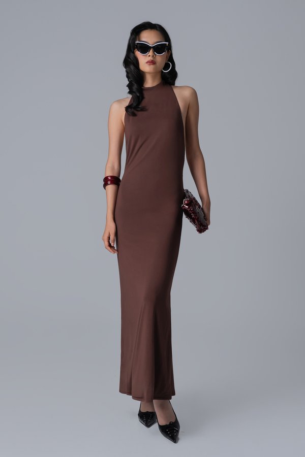 Fructus Maxi Dress In Brown