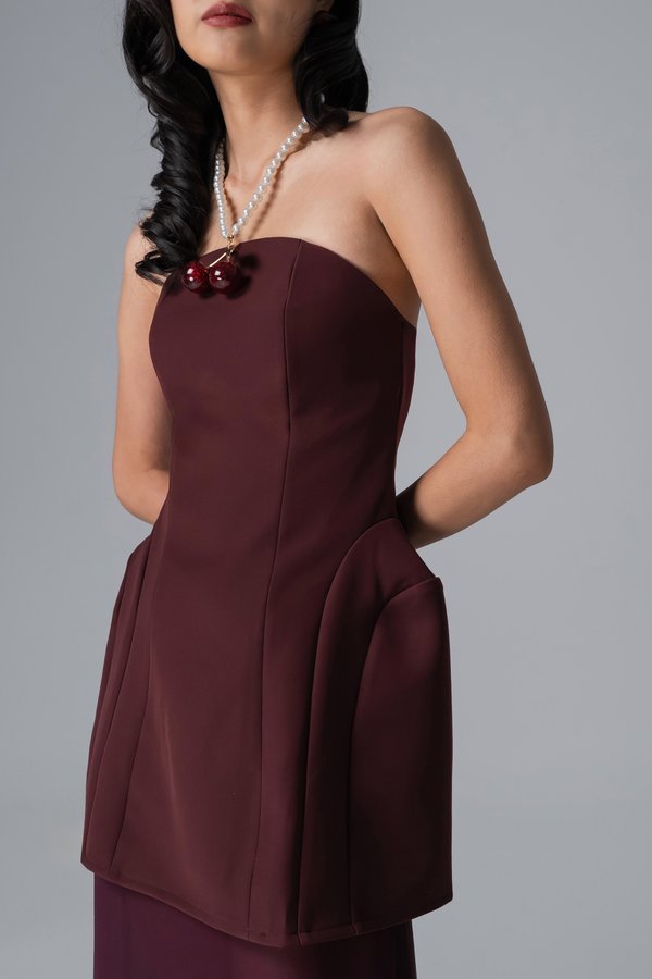 Pomona Dress In Maroon