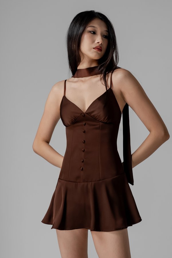 Opulent Dress in Espresso Brown