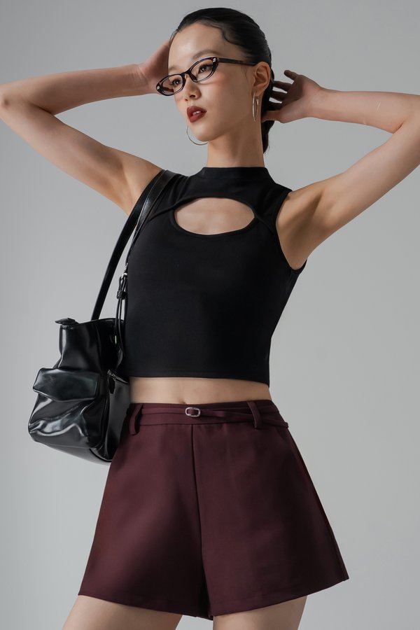 Leverage Shorts In Burgundy